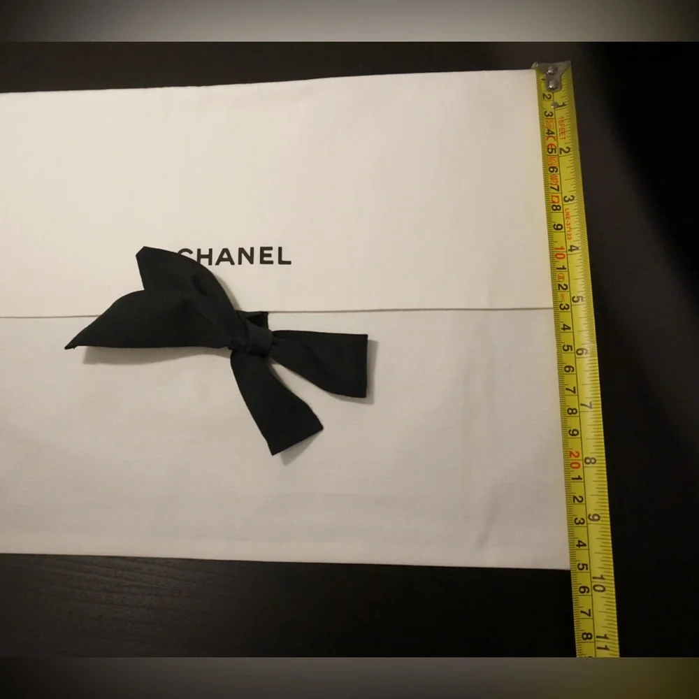 Authentic CHANEL Small Dust Bag with Black Bow - Picture 3 of 3